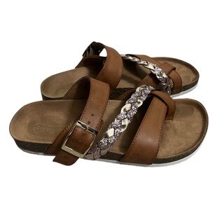 Stylish Brown Braided Kids Sandals size 3T